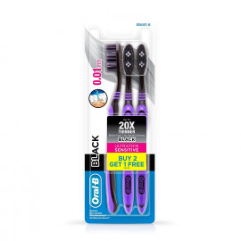 Oral-B Sensitive Toothbrush Ultra Thin Black (Bu 2 Get 1 Free) 1Pack